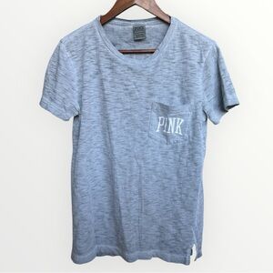 Victoria's Secret PINK Short Sleeve Slub Pocket Tee in Light Gray Size XS